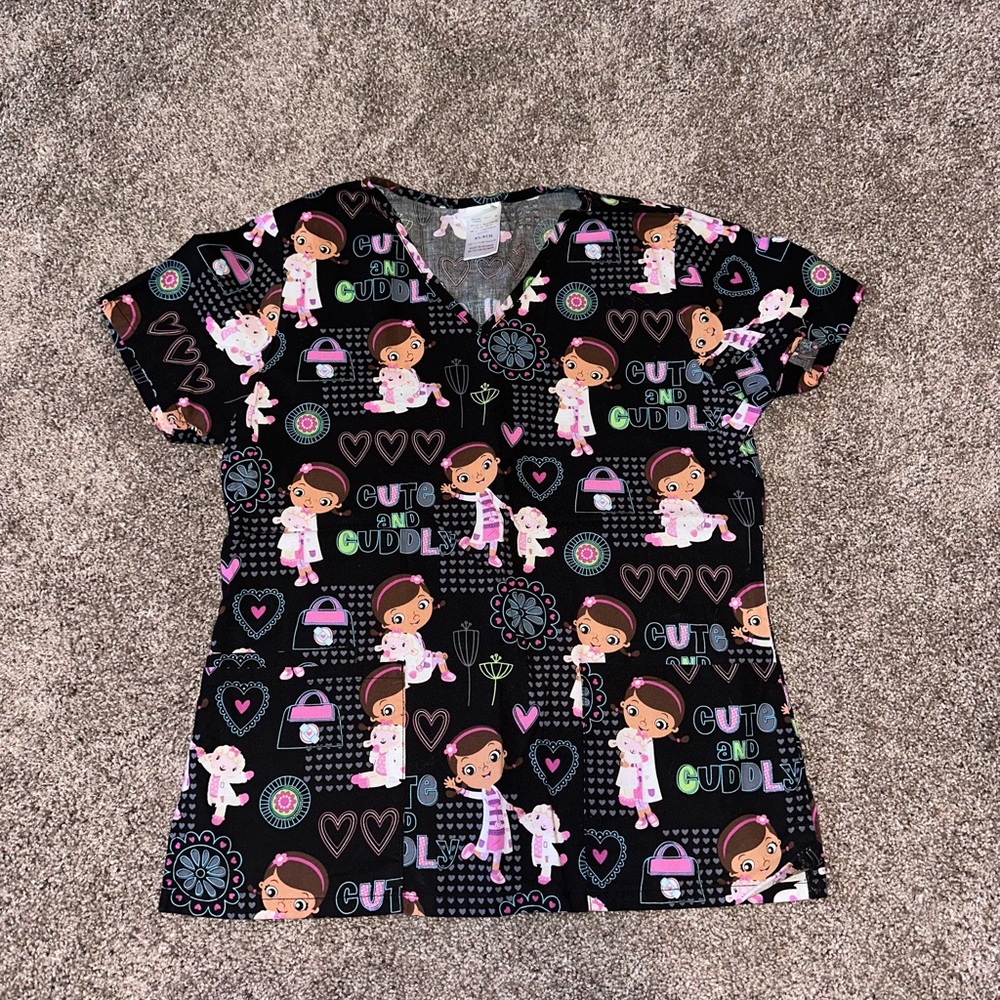 Doc McStuffins Disney Print Medical Scrub Top